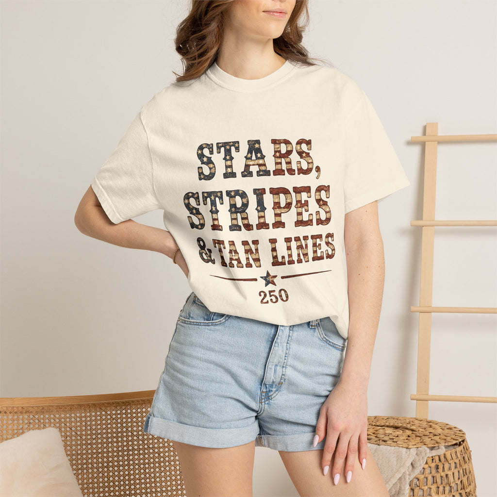 Stars Stripes Tan Lines Tee | Comfort Colors 1717