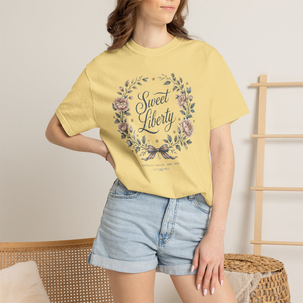 Sweet Liberty Floral Tee | Comfort Colors 1717