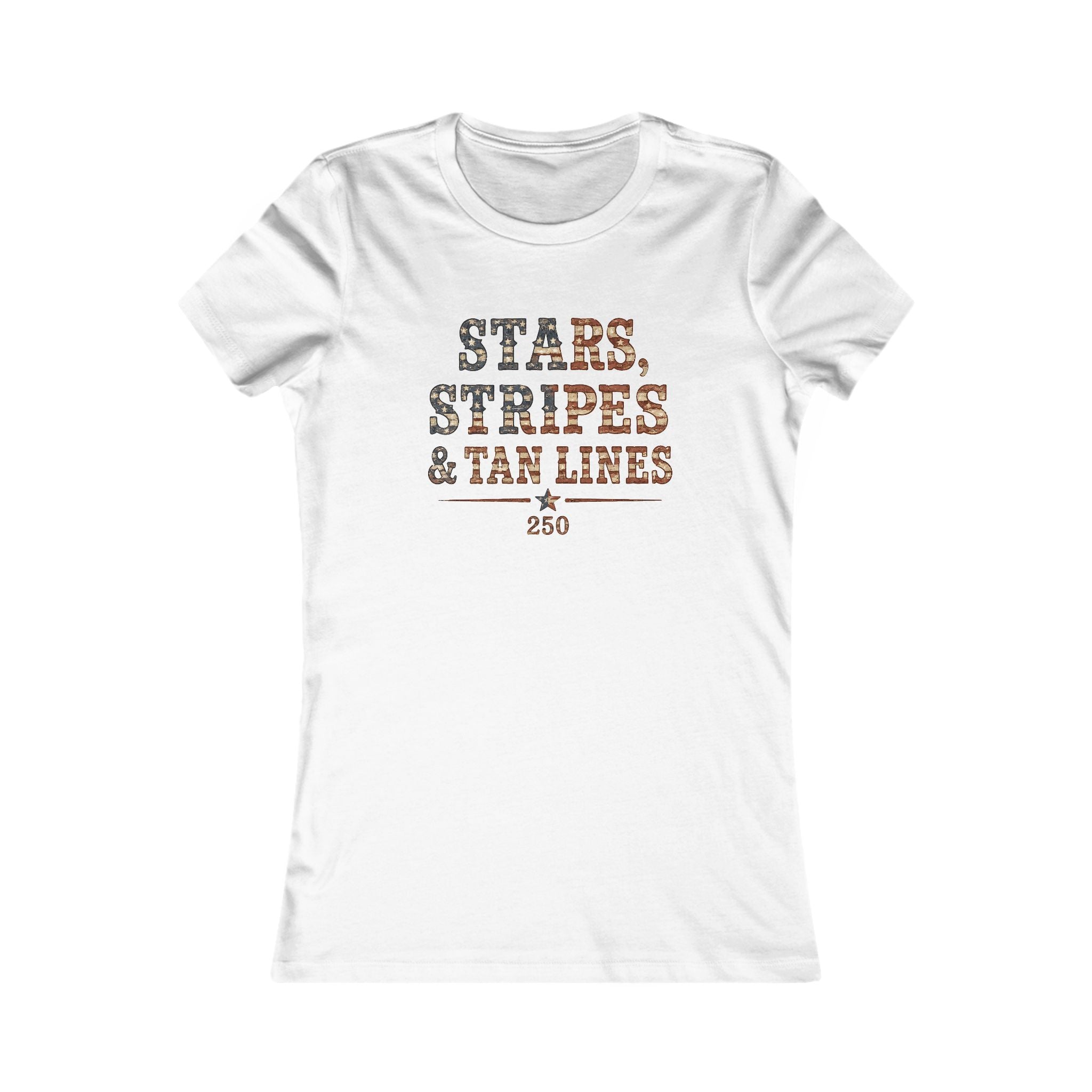 Stars Stripes Tan Lines Tee | Bella+Canvas 6004