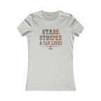 Stars Stripes Tan Lines Tee | Bella+Canvas 6004