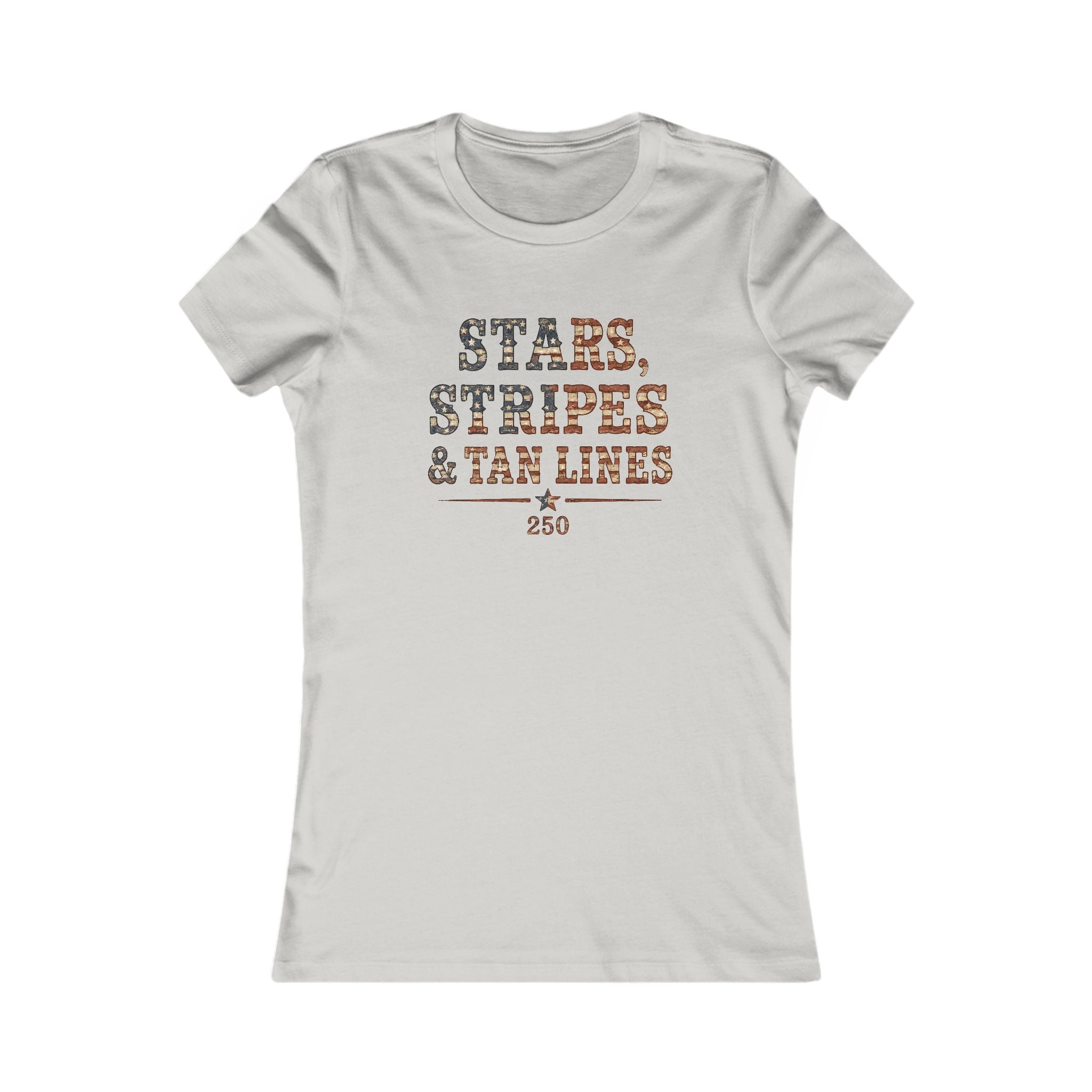 Stars Stripes Tan Lines Tee | Bella+Canvas 6004