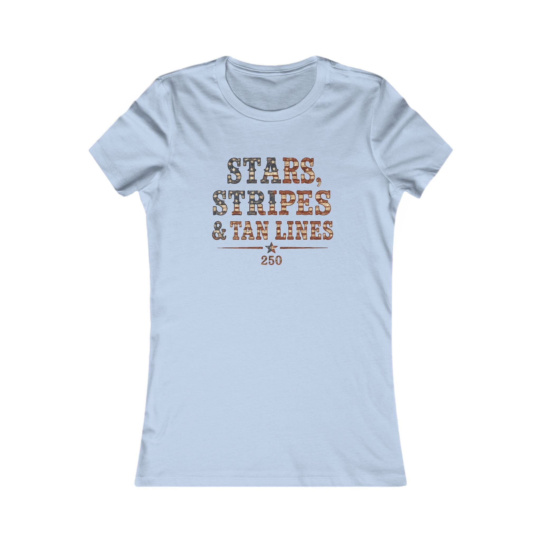 Stars Stripes Tan Lines Tee | Bella+Canvas 6004
