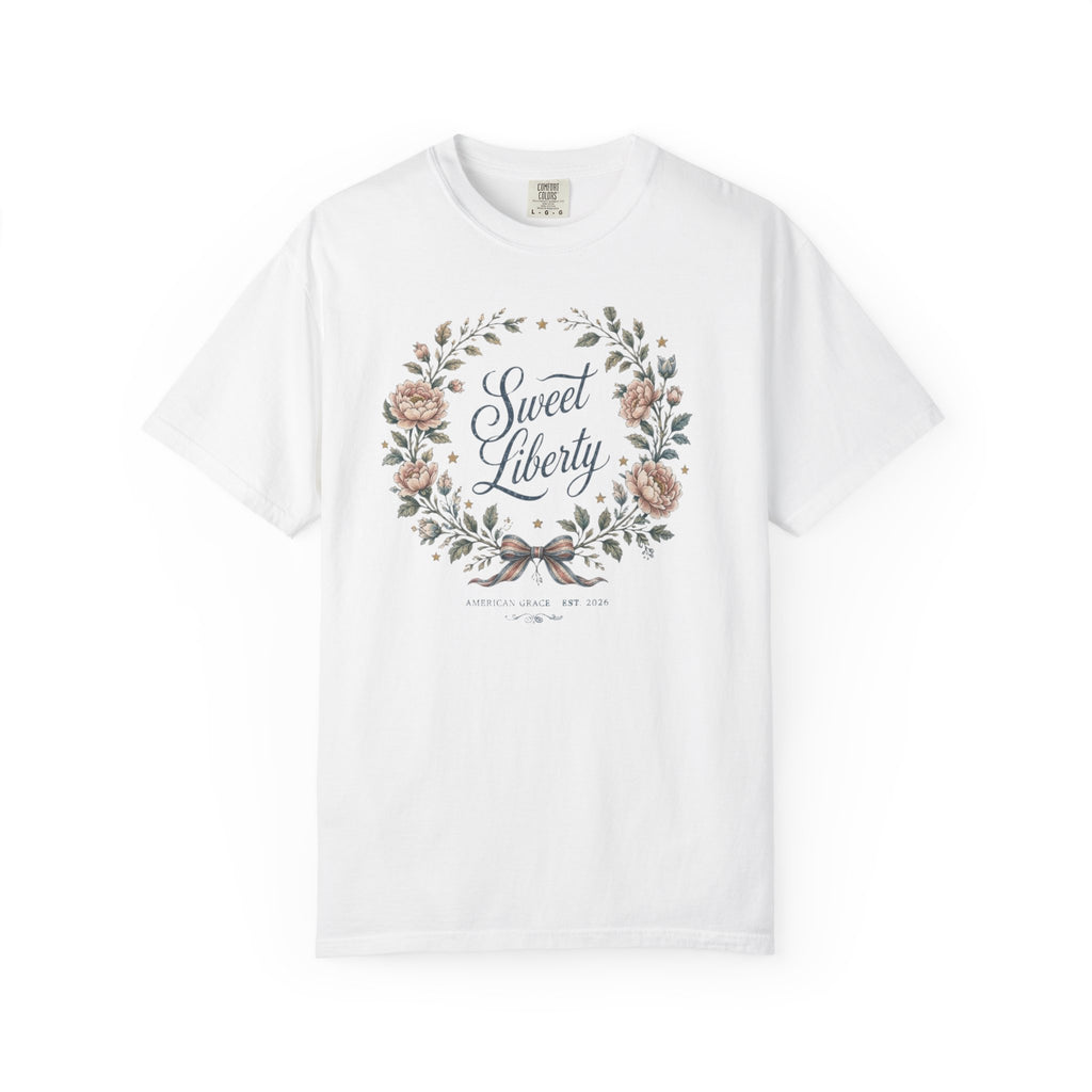 Sweet Liberty Floral Tee | Comfort Colors 1717