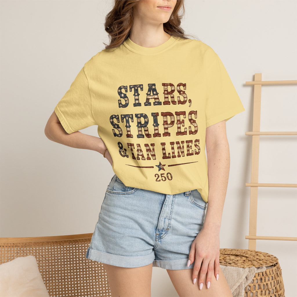 Stars Stripes Tan Lines Tee | Comfort Colors 1717