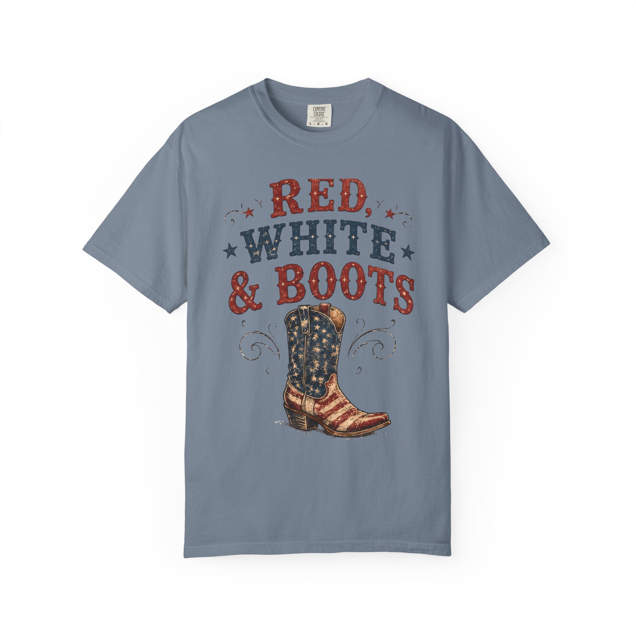 Red White Boots Tee | Comfort Colors 1717
