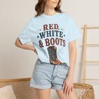 Red White Boots Tee | Comfort Colors 1717