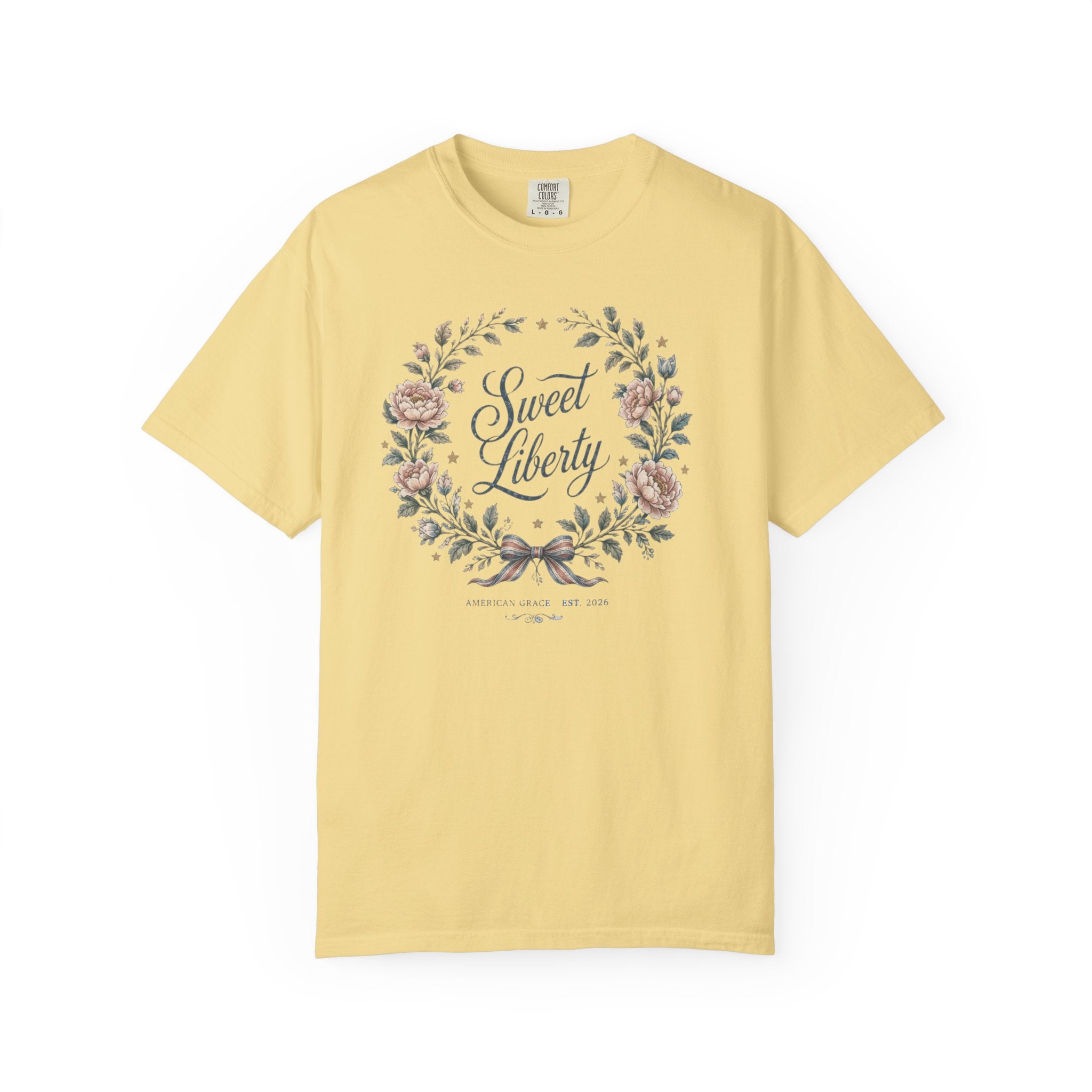 Sweet Liberty Floral Tee | Comfort Colors 1717