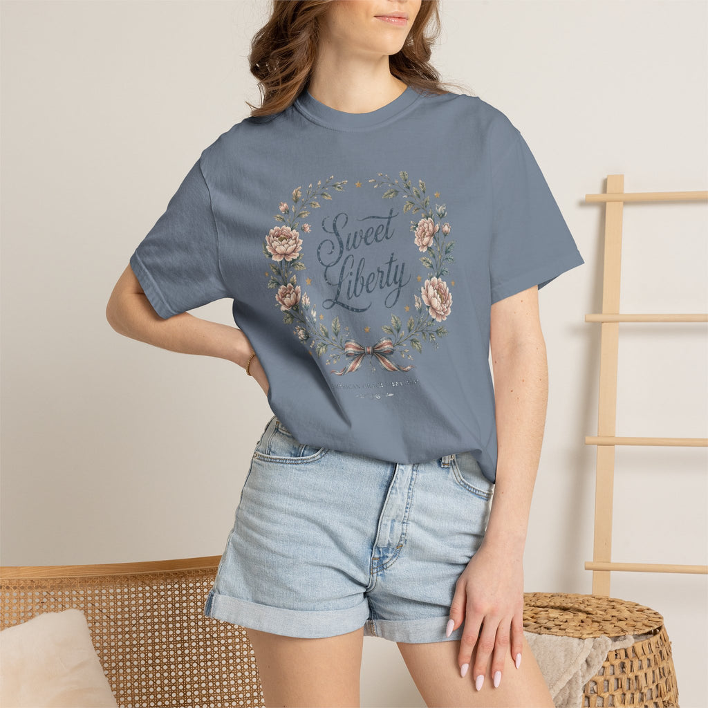 Sweet Liberty Floral Tee | Comfort Colors 1717