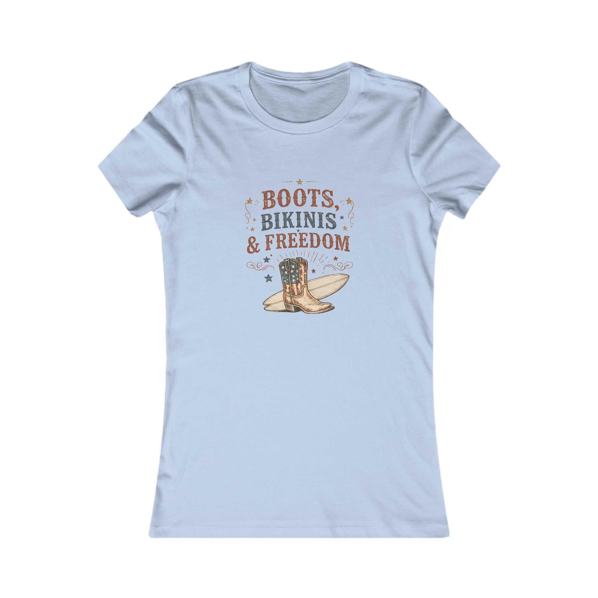 Boots Bikinis Freedom Tee | Bella+Canvas 6004