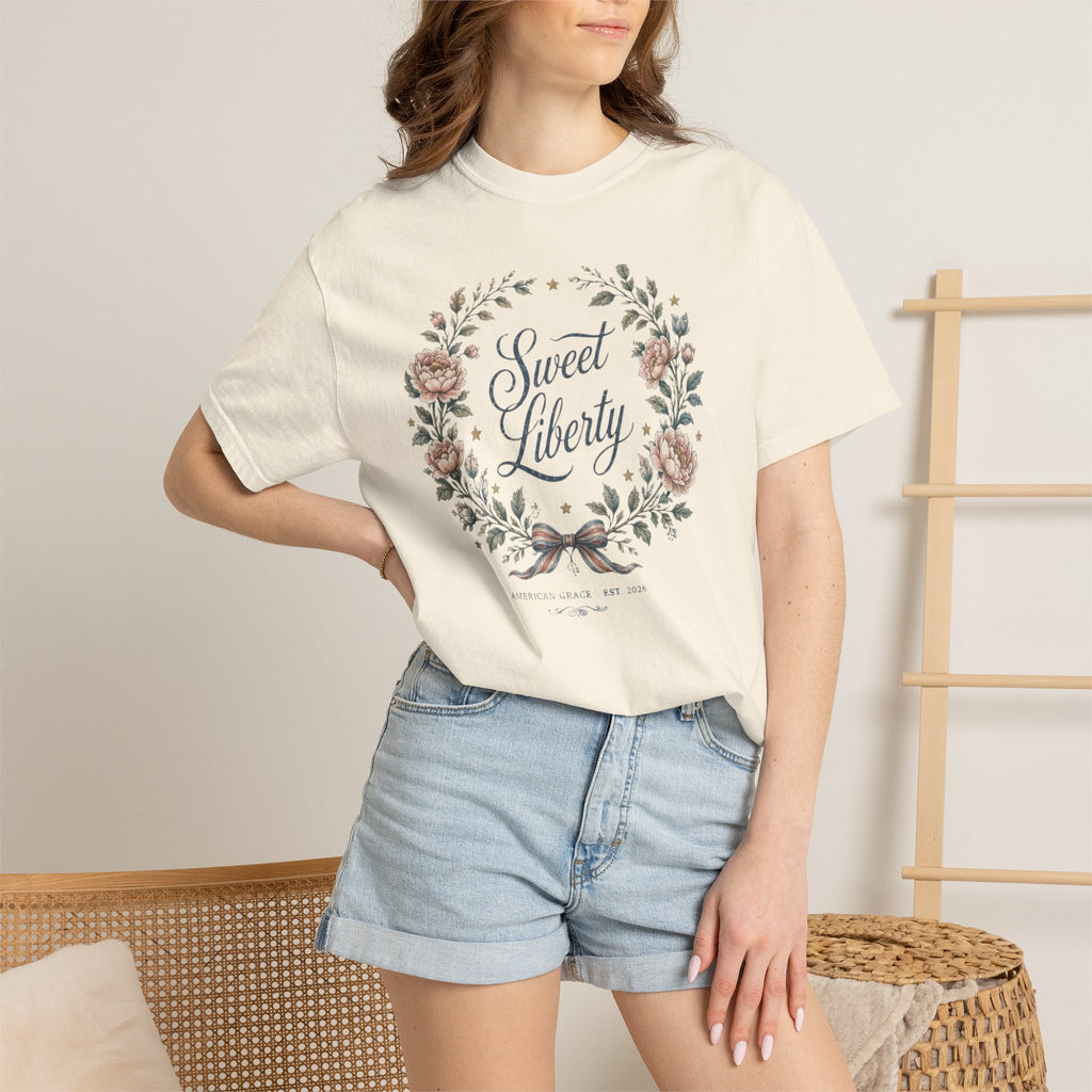 Sweet Liberty Floral Tee | Comfort Colors 1717