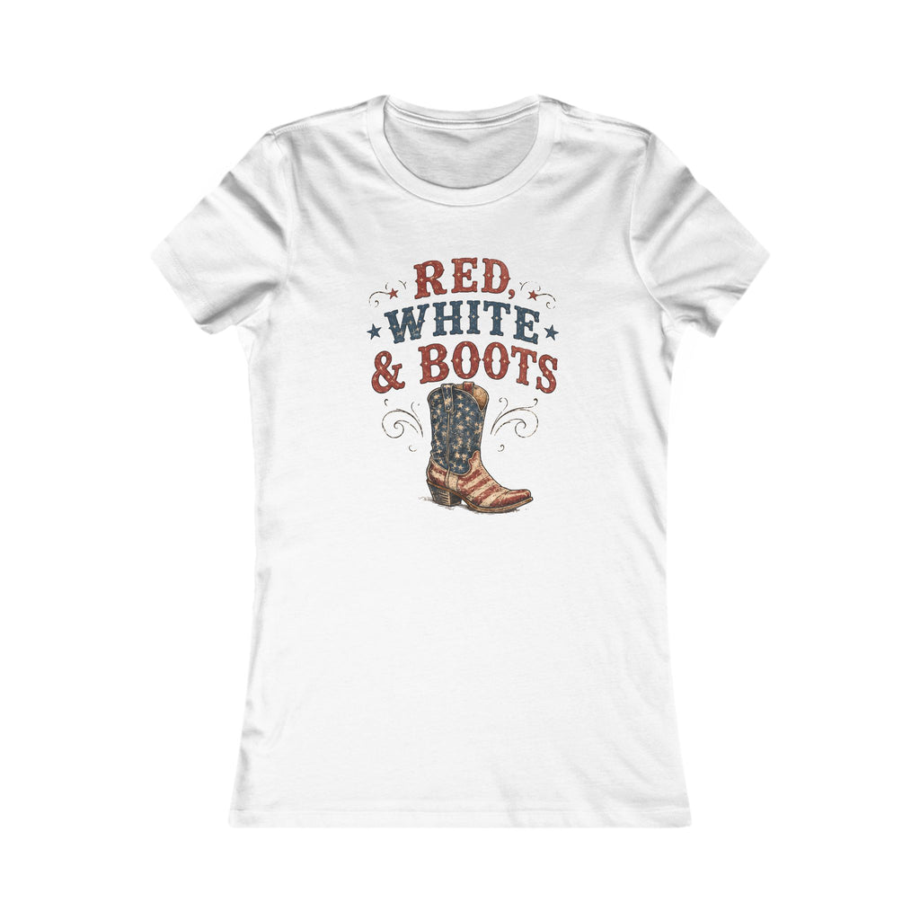 Red White Boots Tee | Bella+Canvas 6004