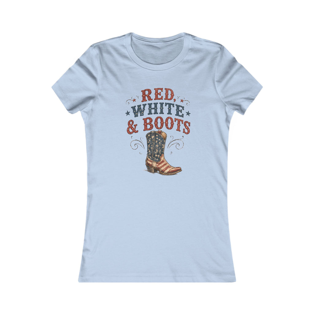 Red White Boots Tee | Bella+Canvas 6004