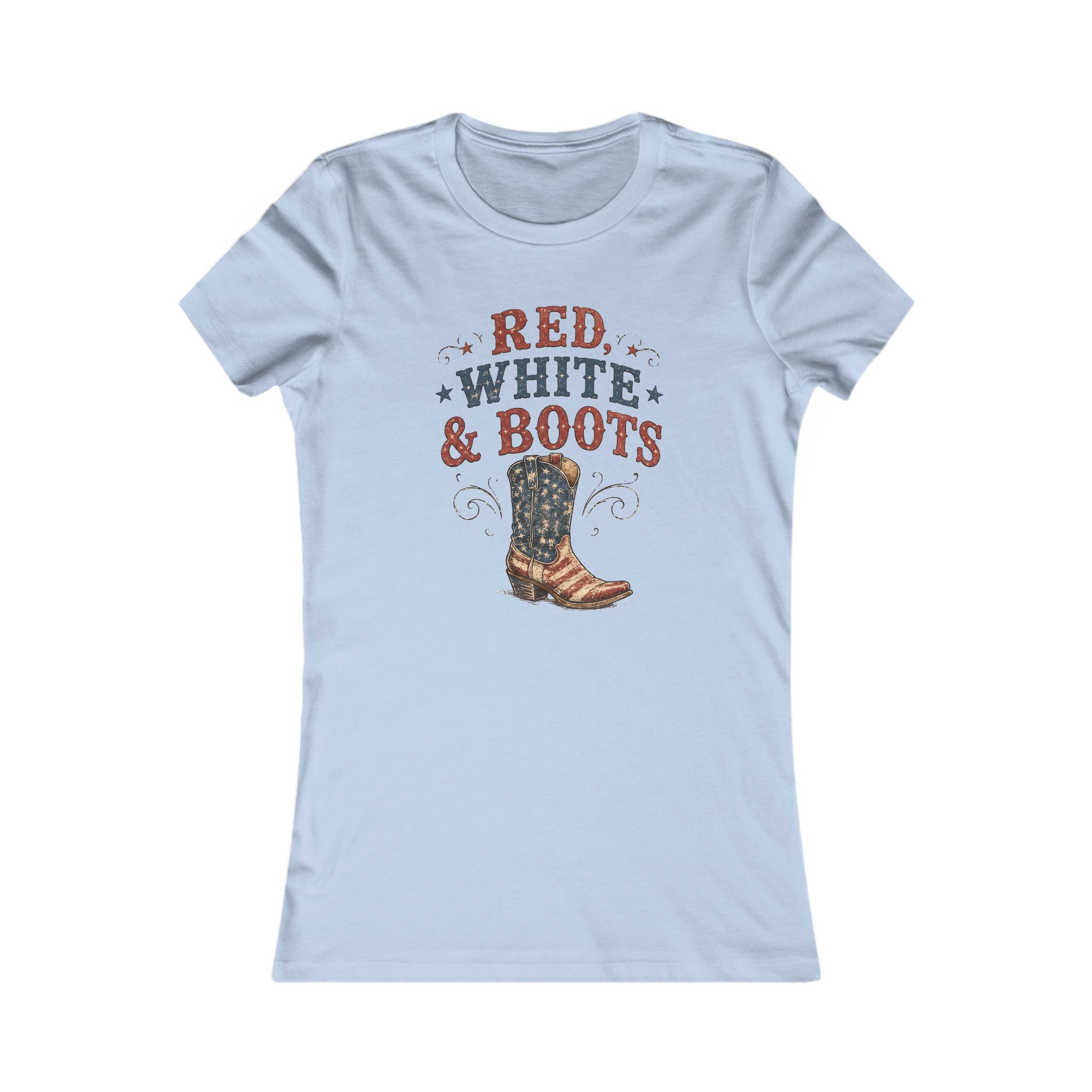 Red White Boots Tee | Bella+Canvas 6004