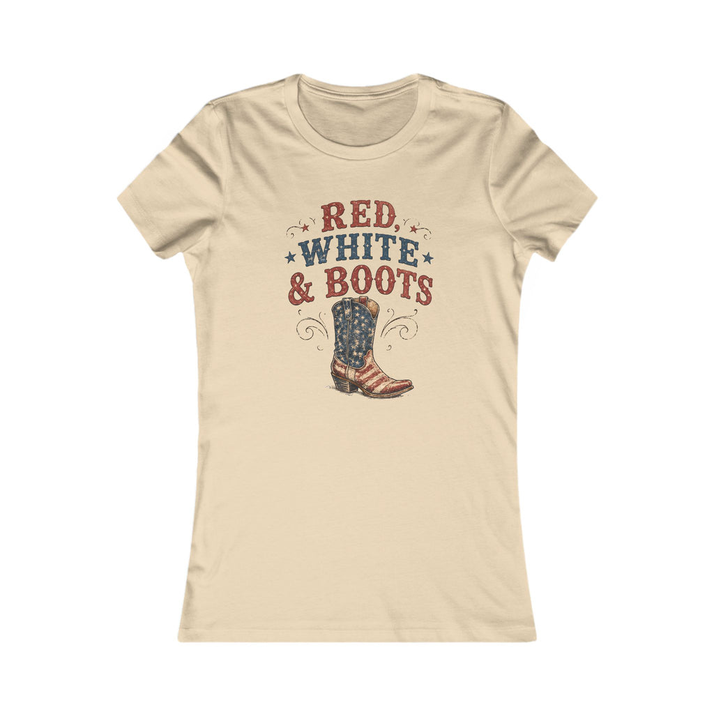 Red White Boots Tee | Bella+Canvas 6004
