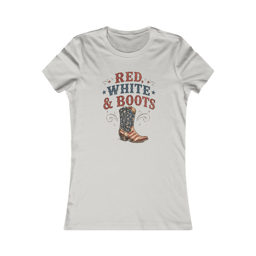 Red White Boots Tee | Bella+Canvas 6004