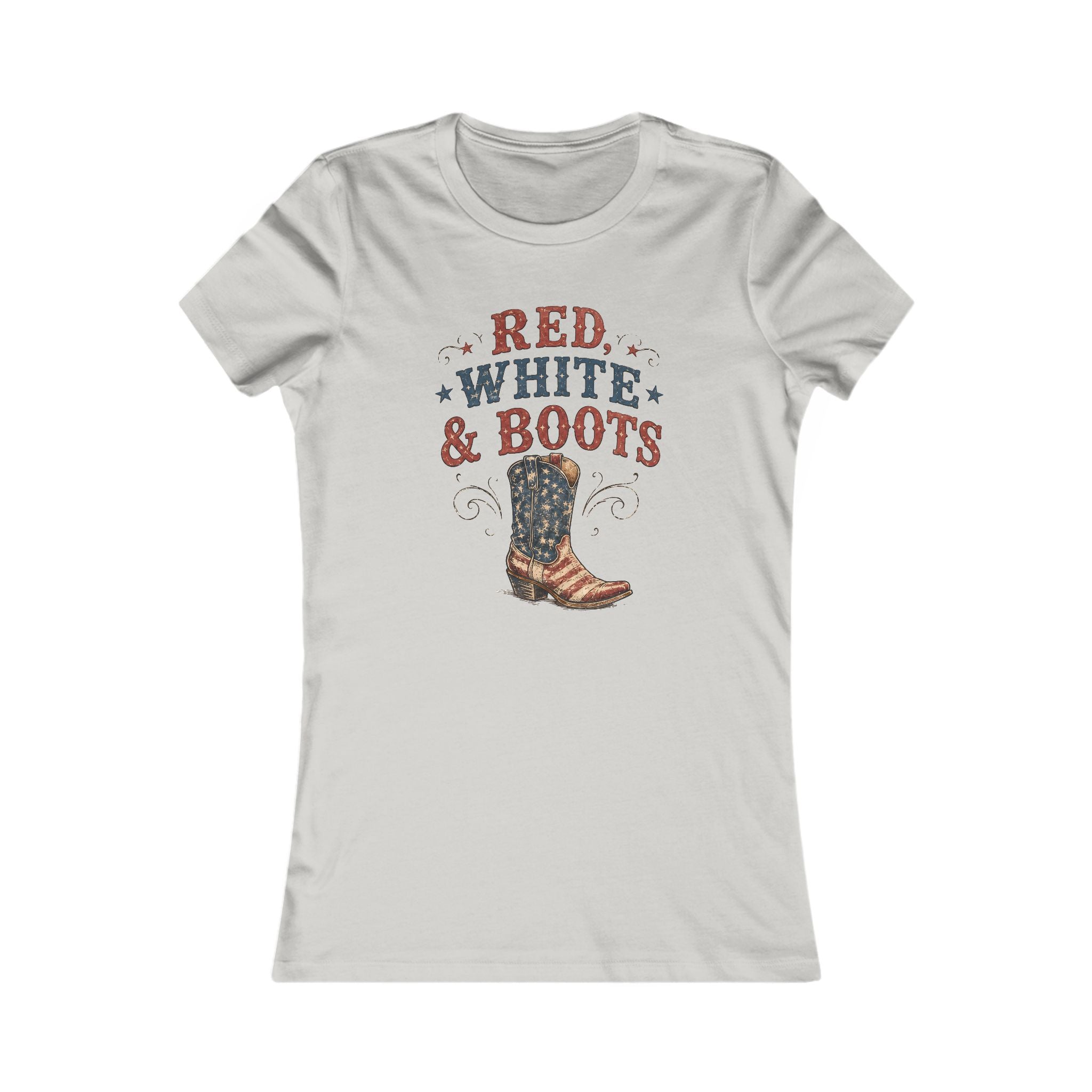 Red White Boots Tee | Bella+Canvas 6004