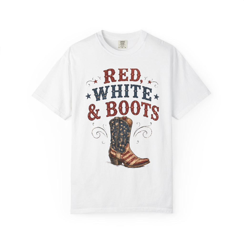 Red White Boots Tee | Comfort Colors 1717