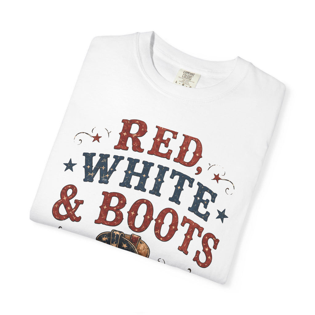 Red White Boots Tee | Comfort Colors 1717