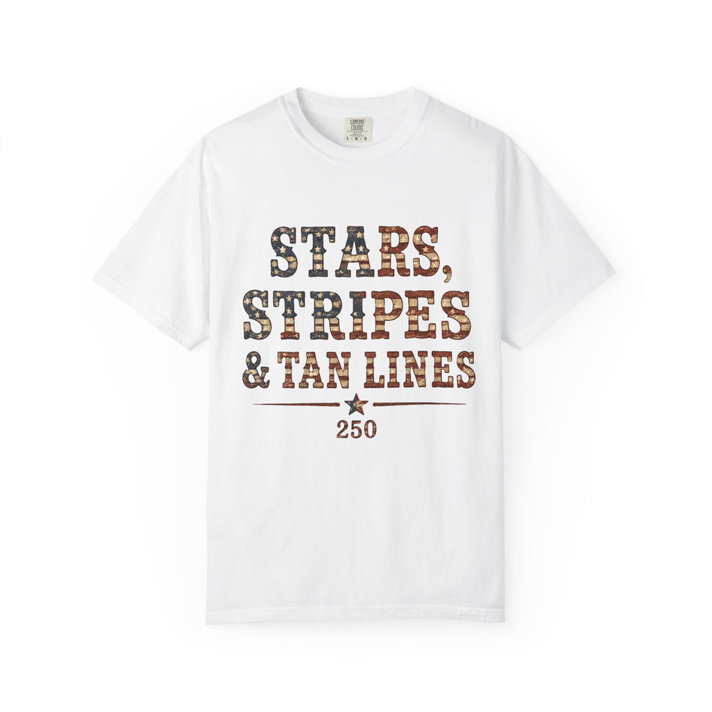 Stars Stripes Tan Lines Tee | Comfort Colors 1717