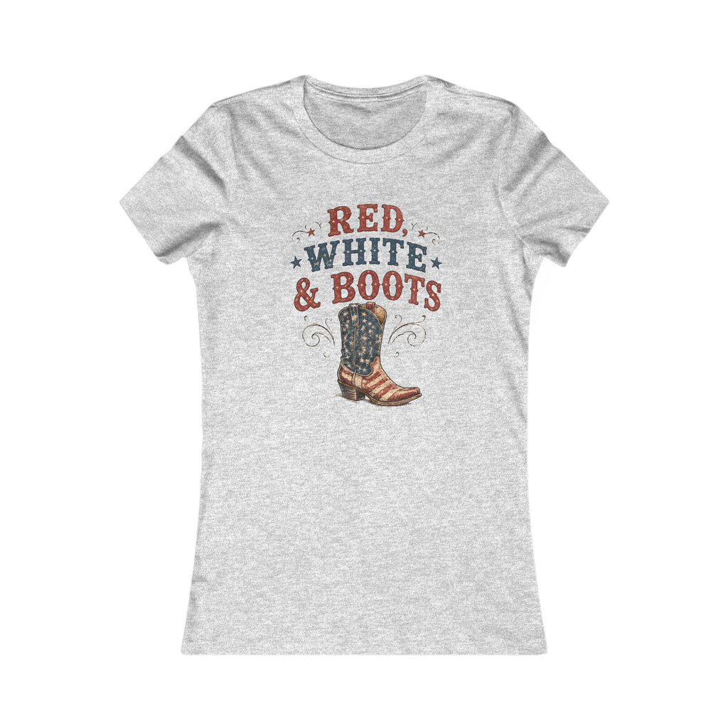 Red White Boots Tee | Bella+Canvas 6004