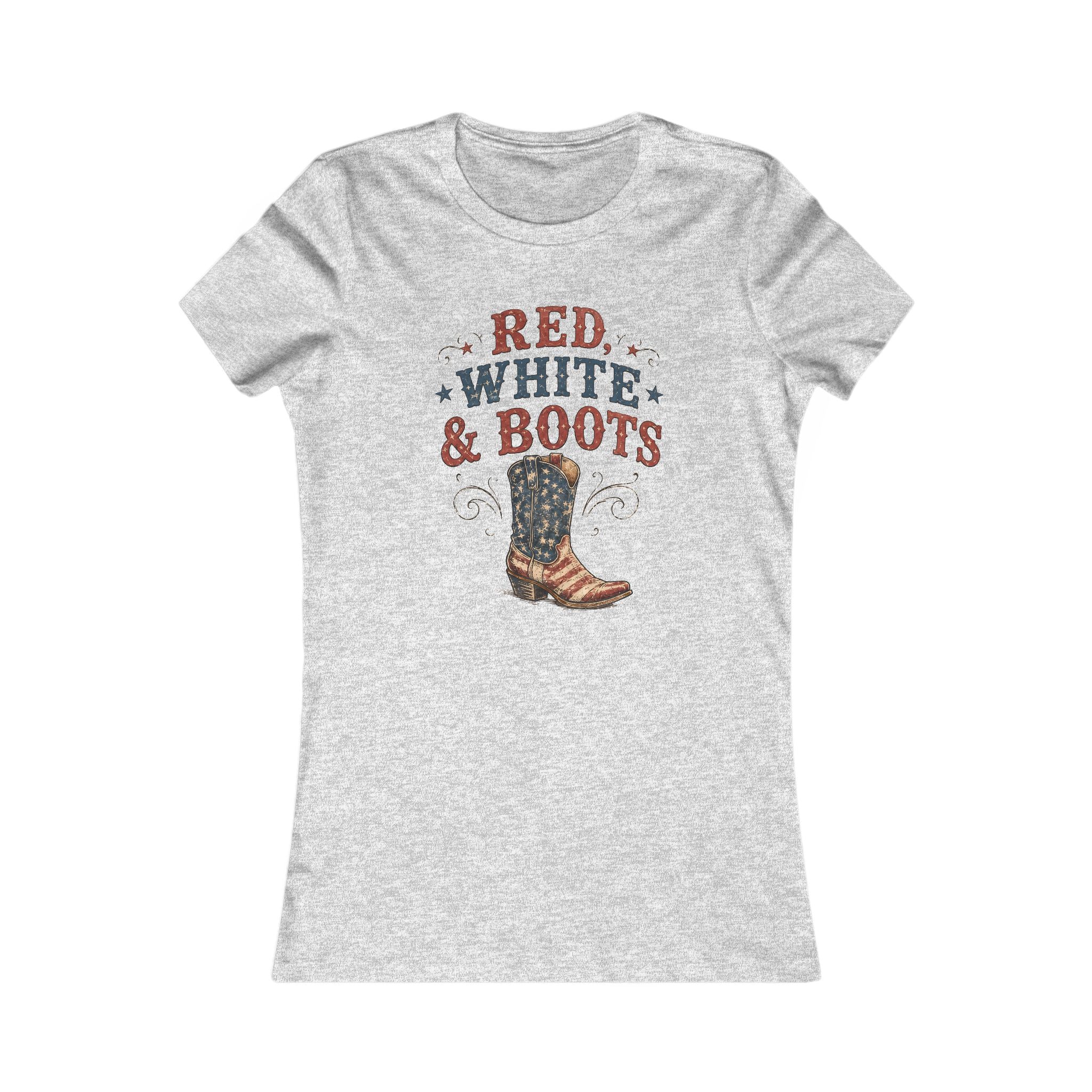 Red White Boots Tee | Bella+Canvas 6004