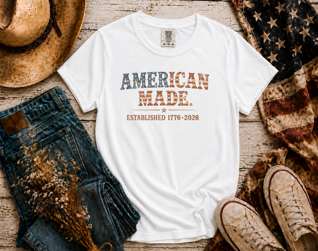 American Made flatlay - White