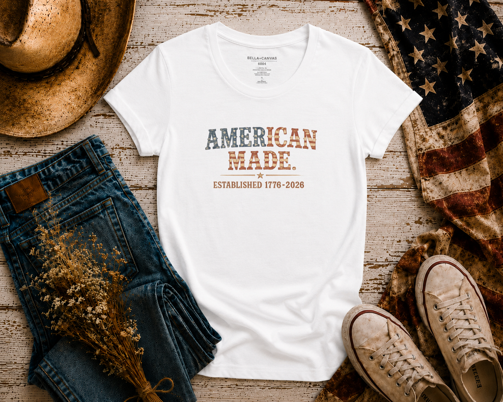 American Made flatlay - White