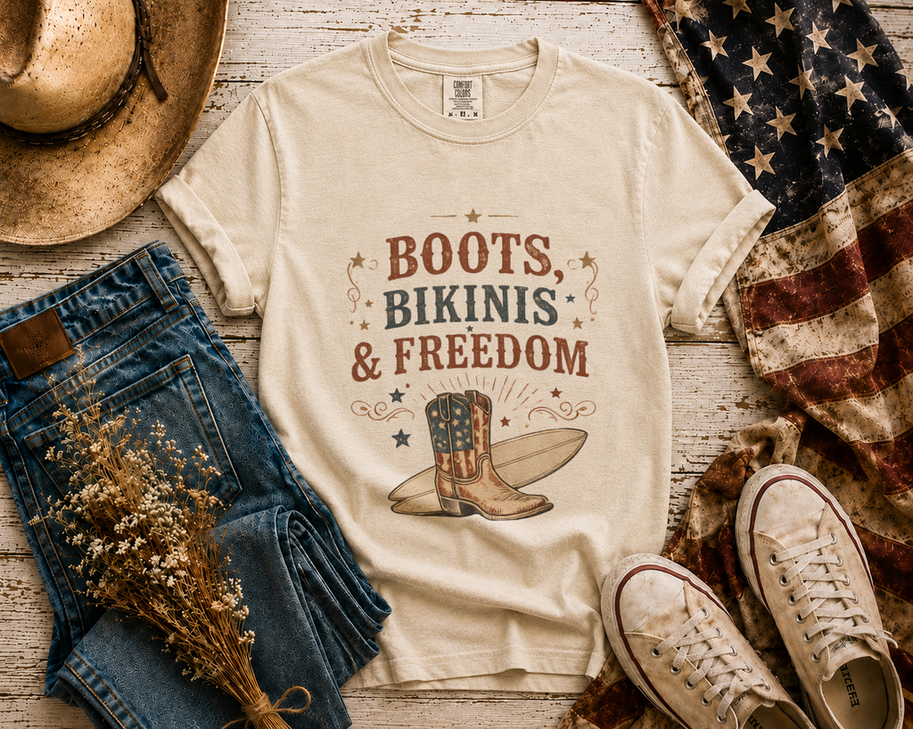 Boots Bikinis Freedom flatlay - Ivory