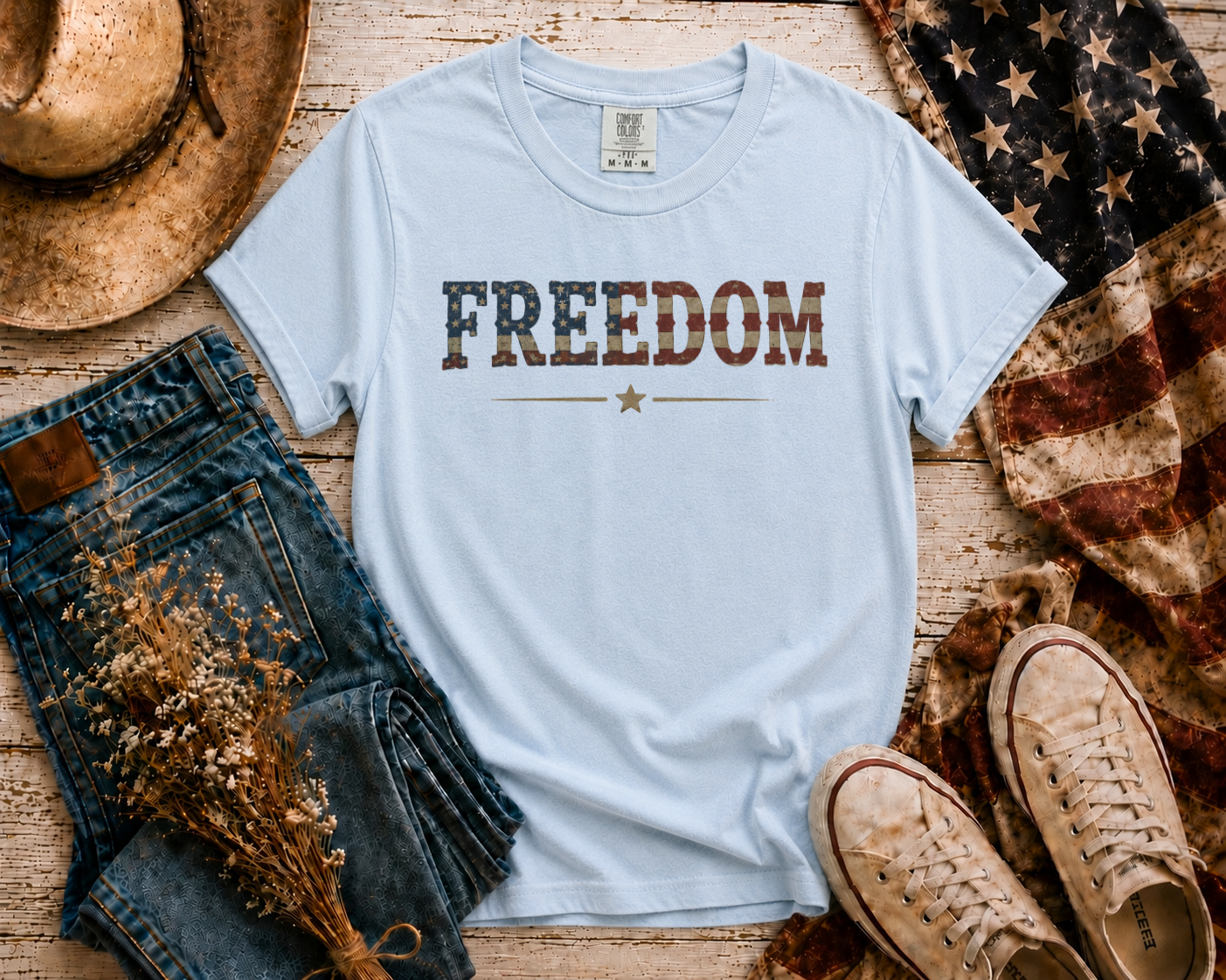 Freedom flatlay - Chambray