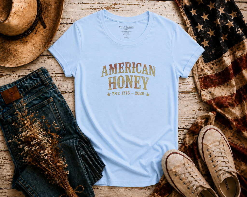 American Honey flatlay - Baby Blue