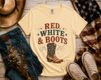 Red White Boots flatlay - Butter
