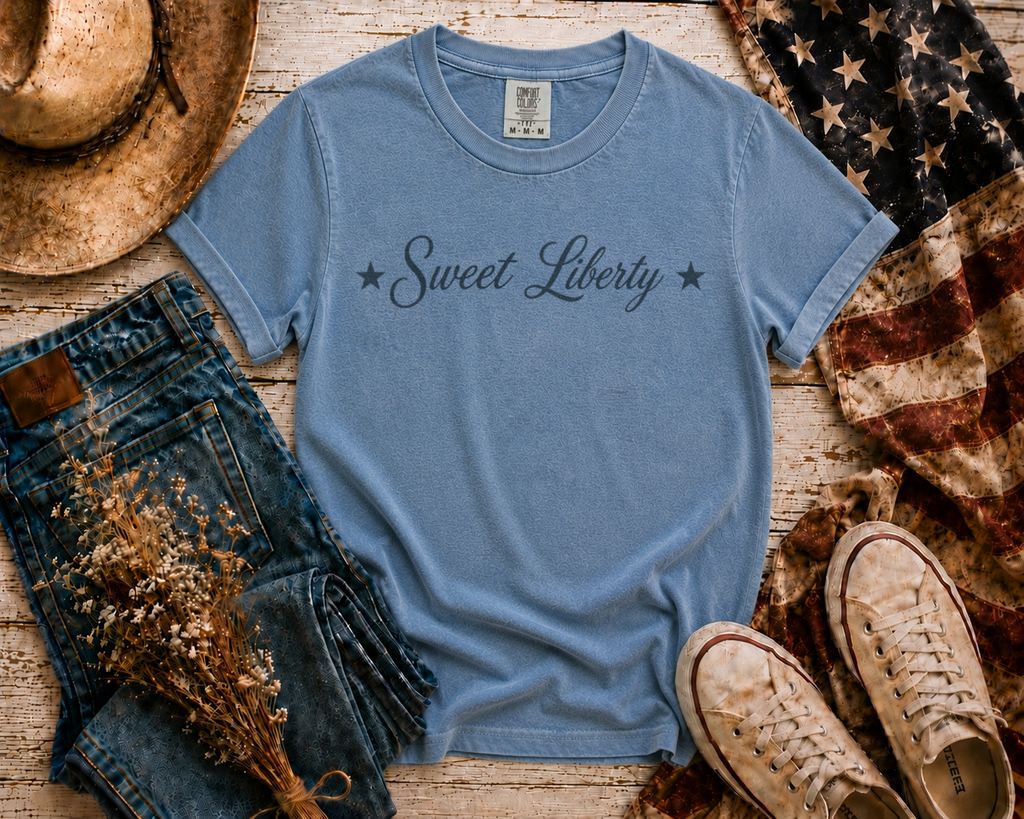 Sweet Liberty flatlay - Blue Jean