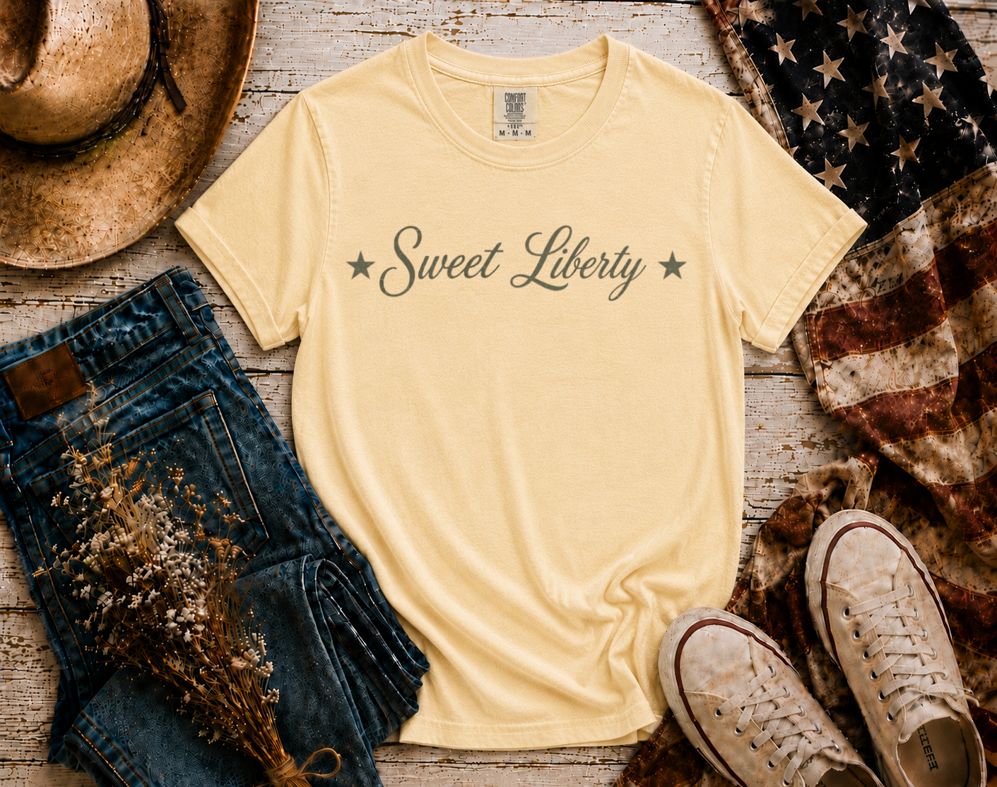 Sweet Liberty flatlay - Butter