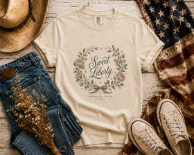 Sweet Liberty Floral Tee | Comfort Colors 1717