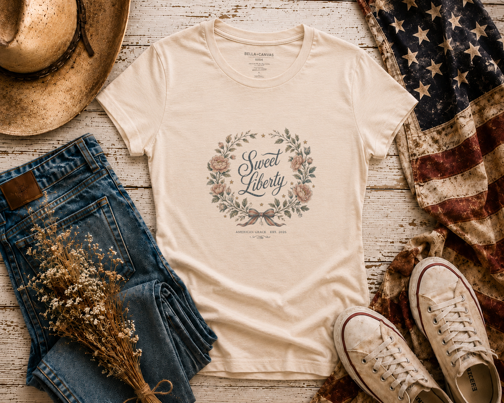 Sweet Liberty Floral flatlay - Soft Cream