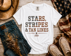 Stars Stripes Tan Lines flatlay - White
