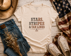 Stars Stripes Tan Lines flatlay - Soft Cream