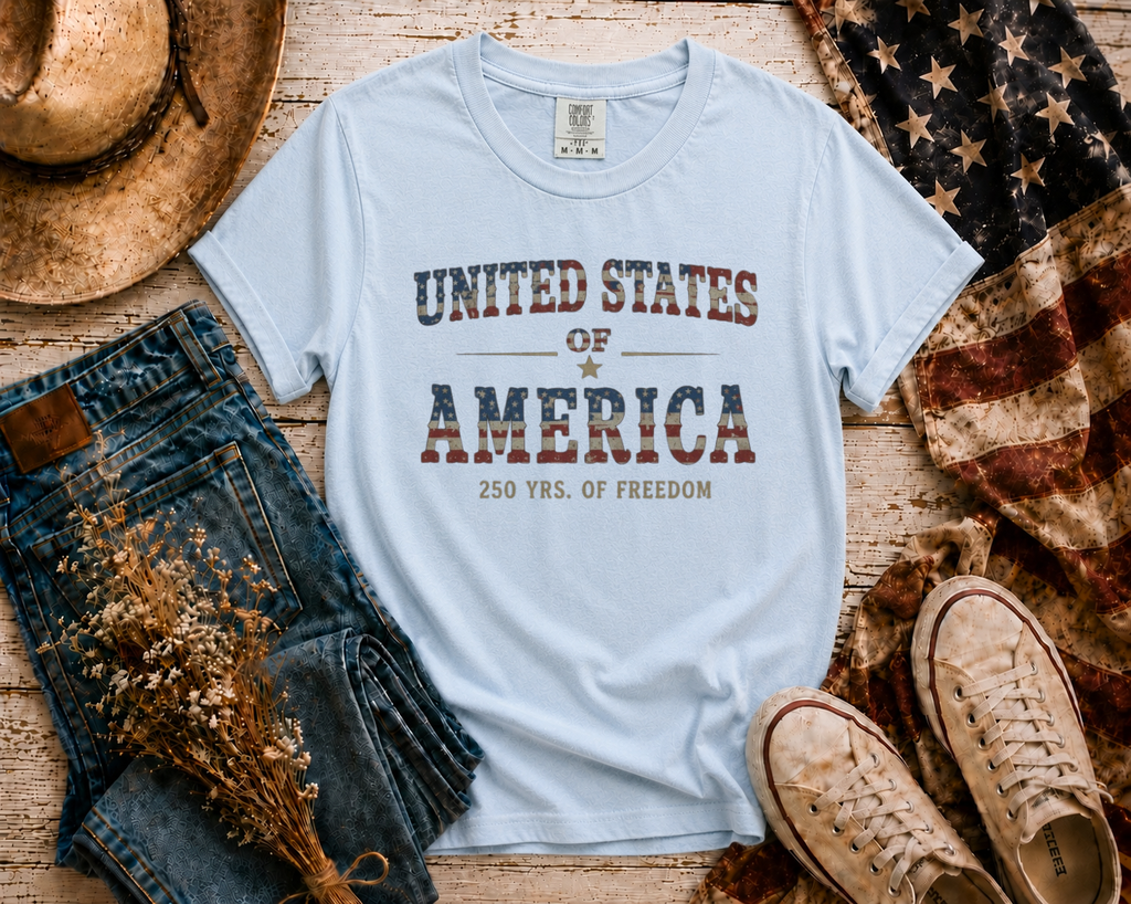 United States Of America flatlay - Chambray