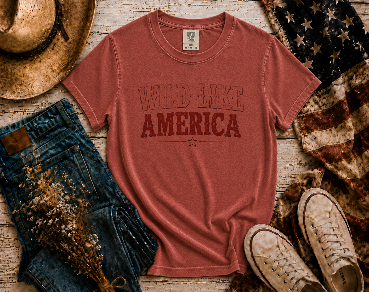 Wild Like America flatlay - Brick