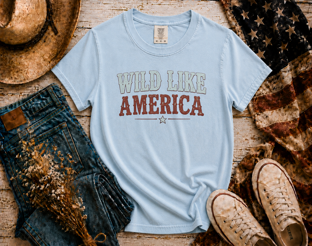 Wild Like America flatlay - Ice Blue