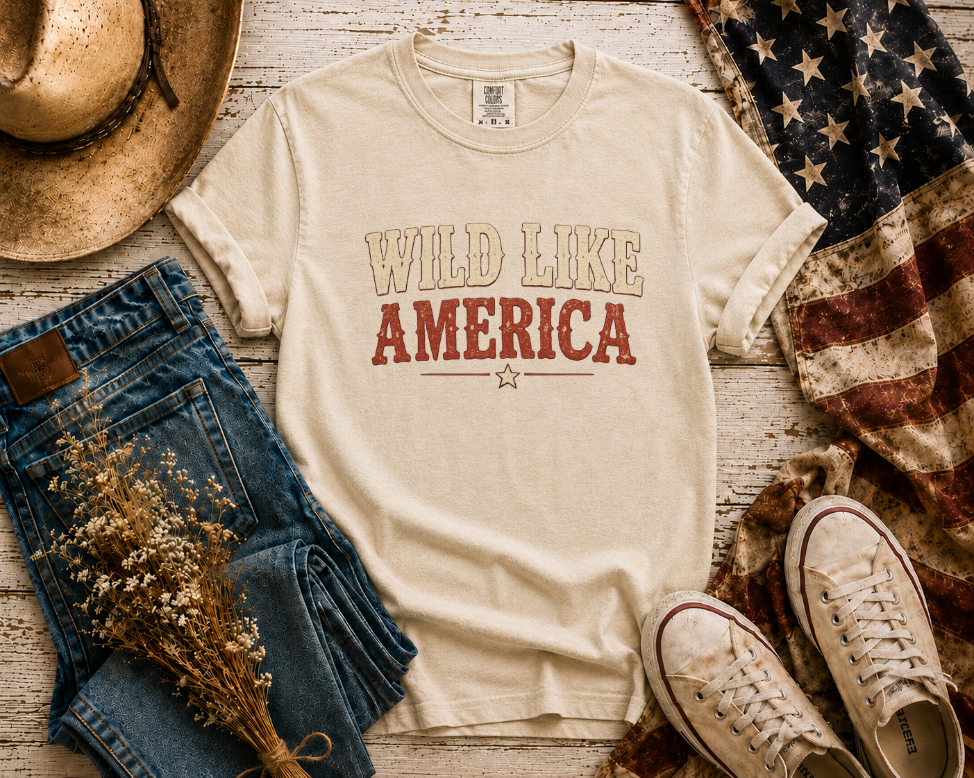 Wild Like America flatlay - Ivory