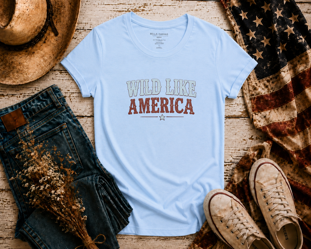 Wild Like America flatlay - Baby Blue