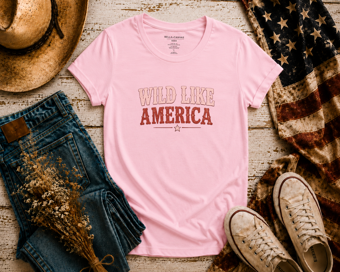 Wild Like America flatlay - Pink